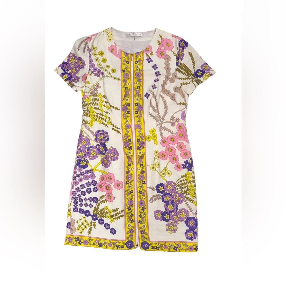 Trina Turk Arboretum floral-print mini shift dress Size 8 Excellent Condition - Picture 3 of 11